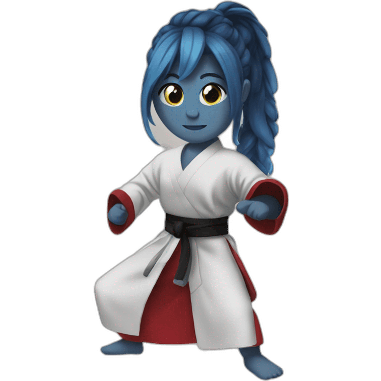 Brusslee in karate dress emoji