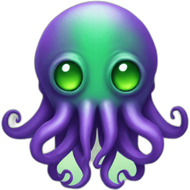 green/purple cute cthulhu emoji