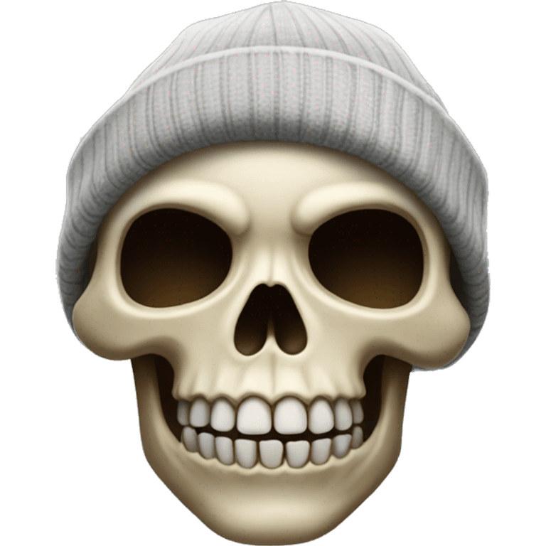 skull wearing beanie emoji