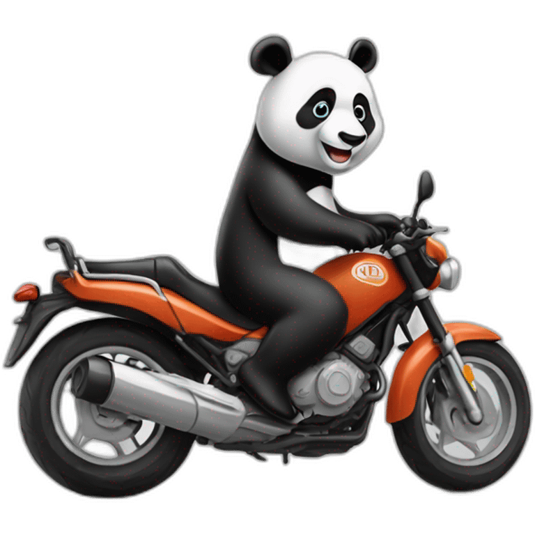 Un panda sur une moto emoji