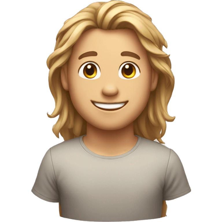 happy boy with long hair emoji