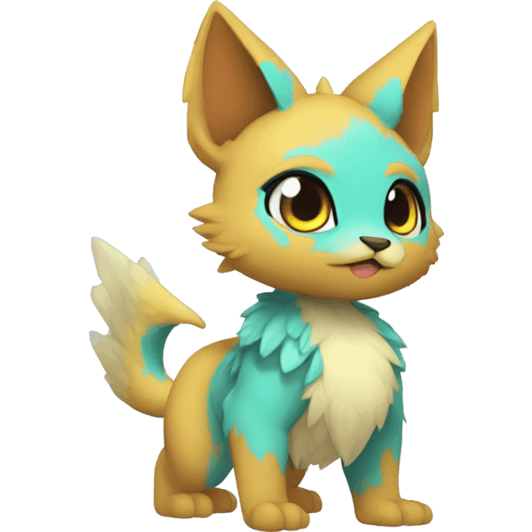 a anthro chibi-style Fakémon-hybrid full body emoji