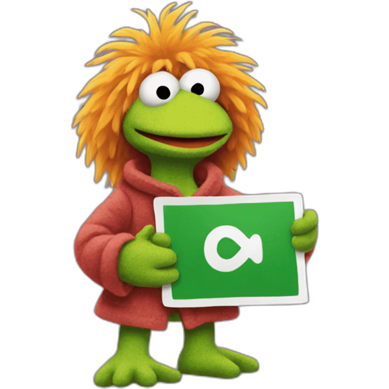 fraggle holding green tick sign emoji