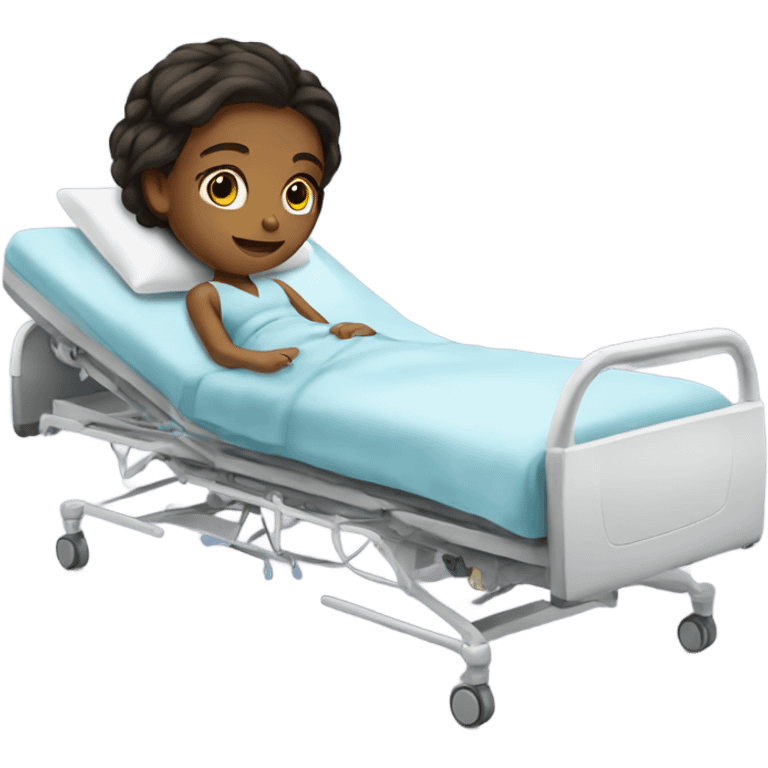 Girl in hospital bed  emoji