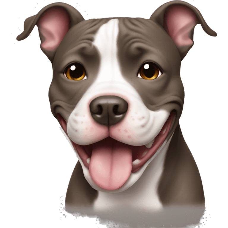 Cute pitbull smiling  emoji