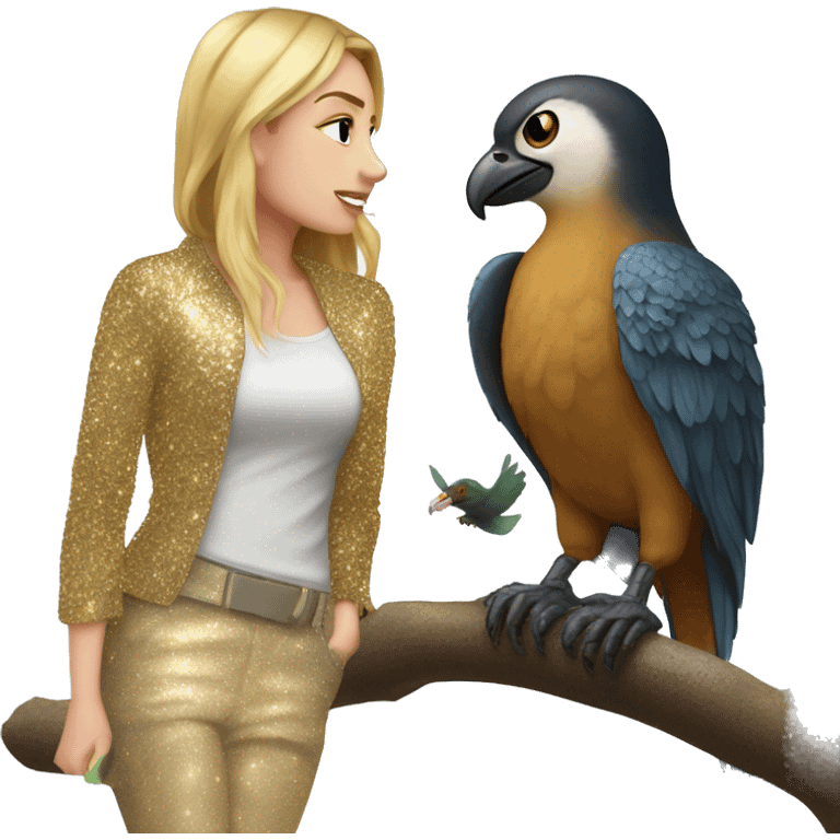 love with glitter and the bird of prey emoji