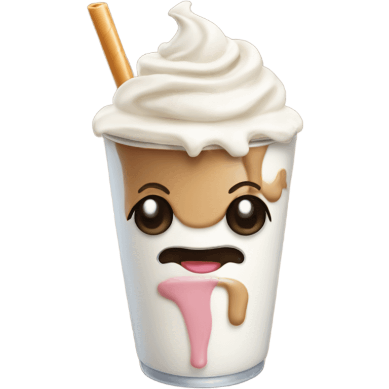 Anthropomorphic milkshake emoji