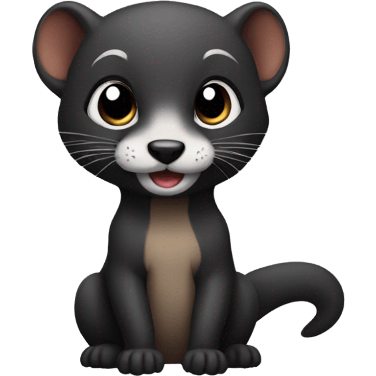 cute weasel black emoji