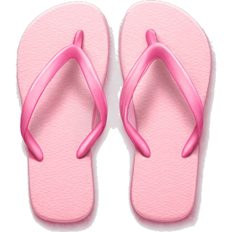 Realistic light pink pair of summer flip flops isolated. emoji