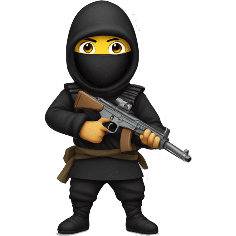 Ninja holding gun emoji