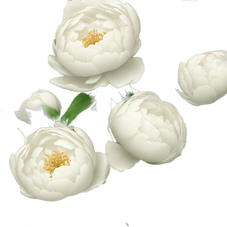 White peonies bouquet  emoji