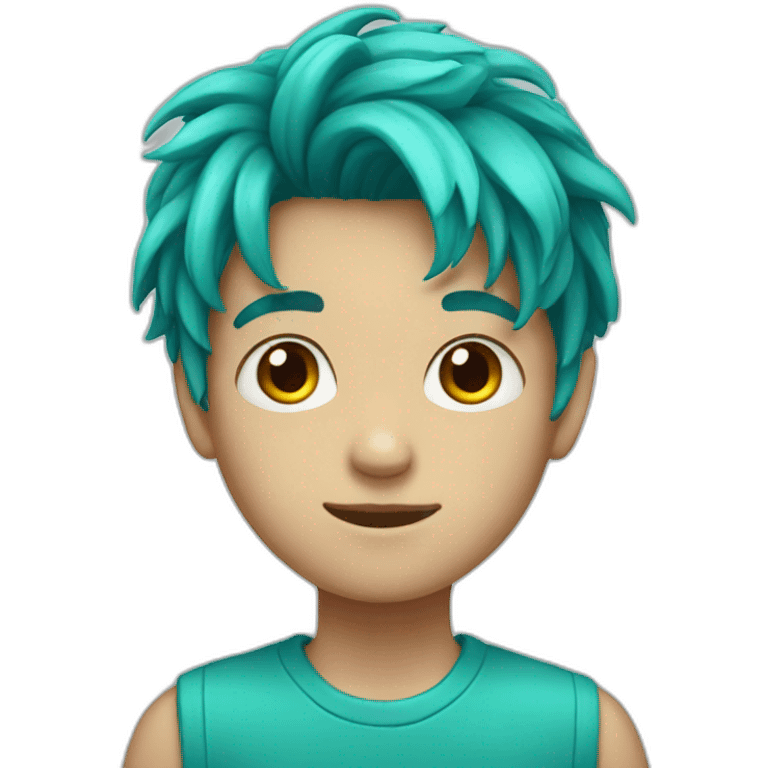 turquoise hair boy emoji