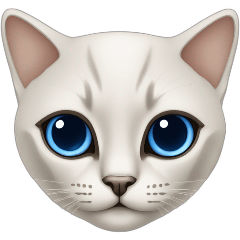 chat croisé siamois et sibérien aux yeux bleus emoji