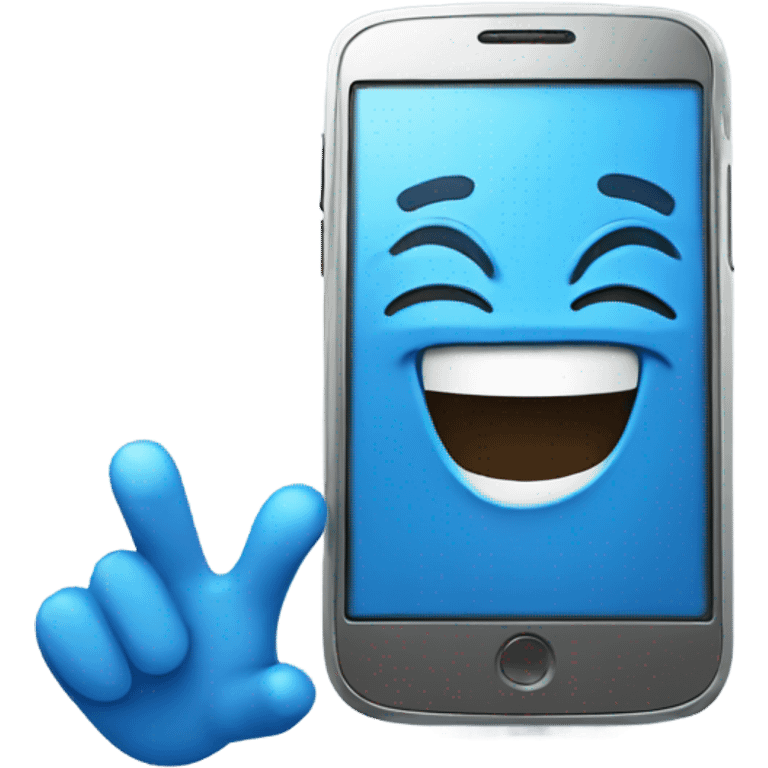 Smartphone BLUE laughing emoji