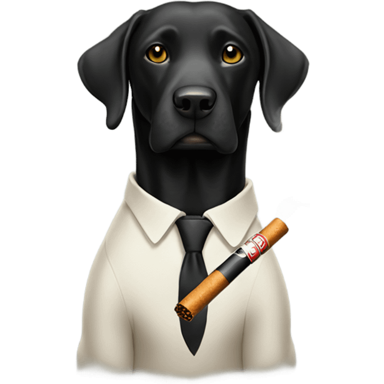 Black lab smoking a cigarette  emoji