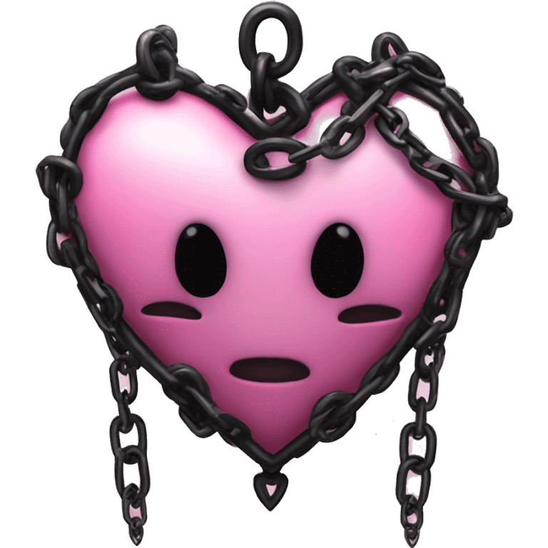 Pink and black gothic heart with chains  emoji