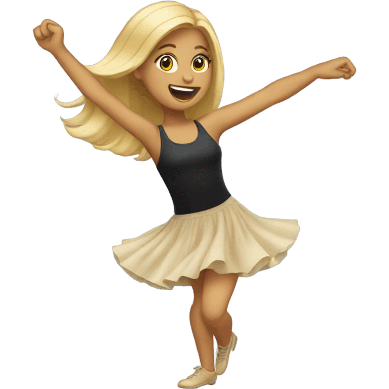 A blonde girl is dancing emoji