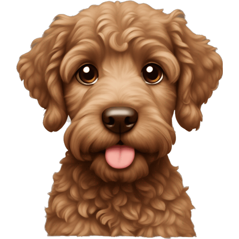 Bernadoodle all brown puppy emoji