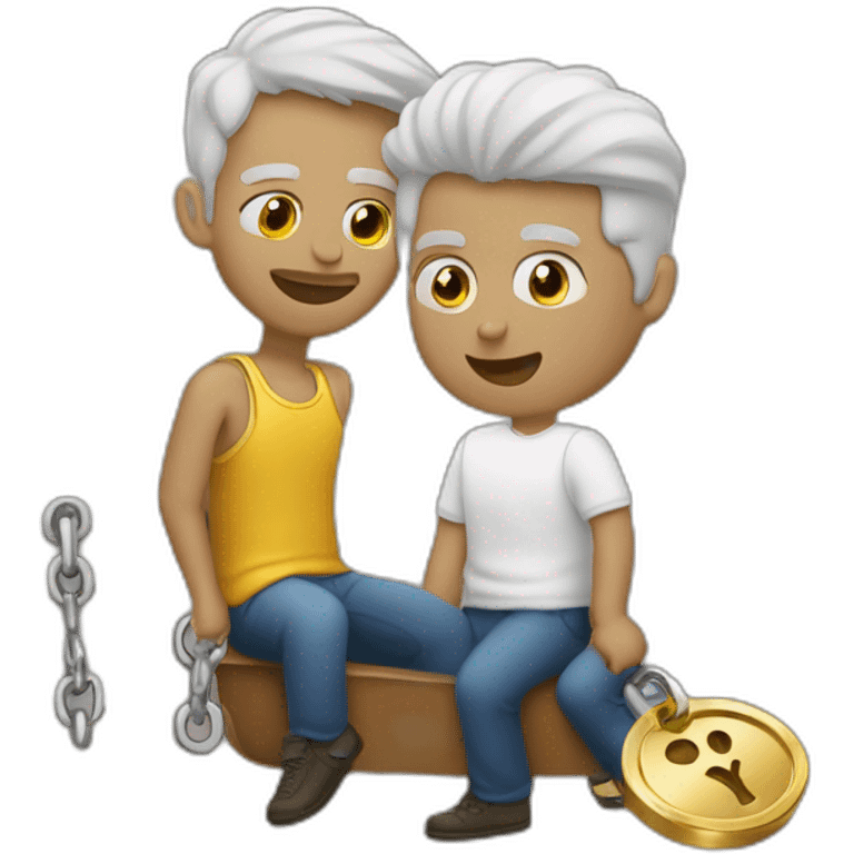 Bar sinson con un amigo en un auto con cadenas de oro emoji