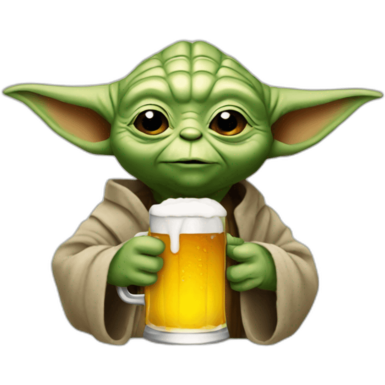 Yoda drinking a beer emoji