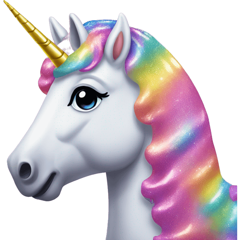 Glittery Lisa Frank unicorn  emoji