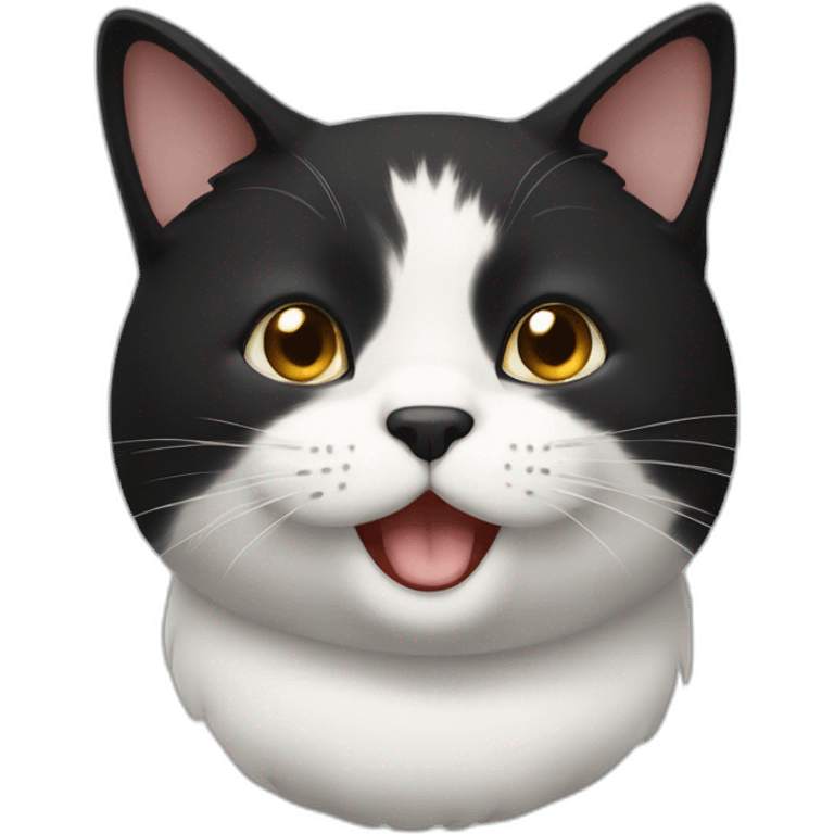 cute-fat-black-and-white-cat emoji