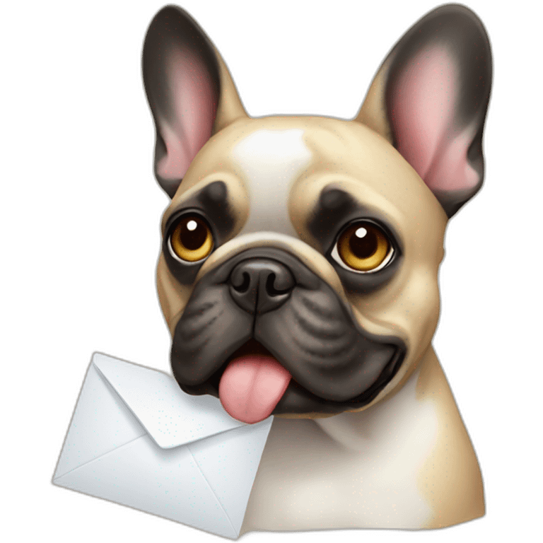 French bulldog-with- letter emoji