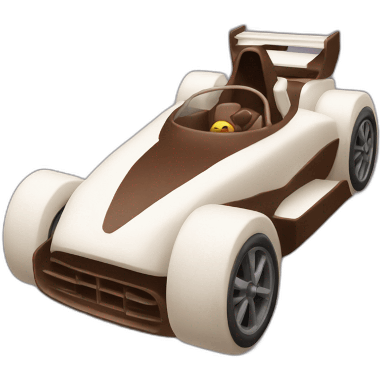 a chocolate racing car emoji