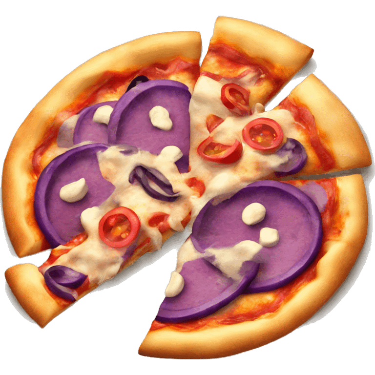 Pizza with purple pepperonis emoji