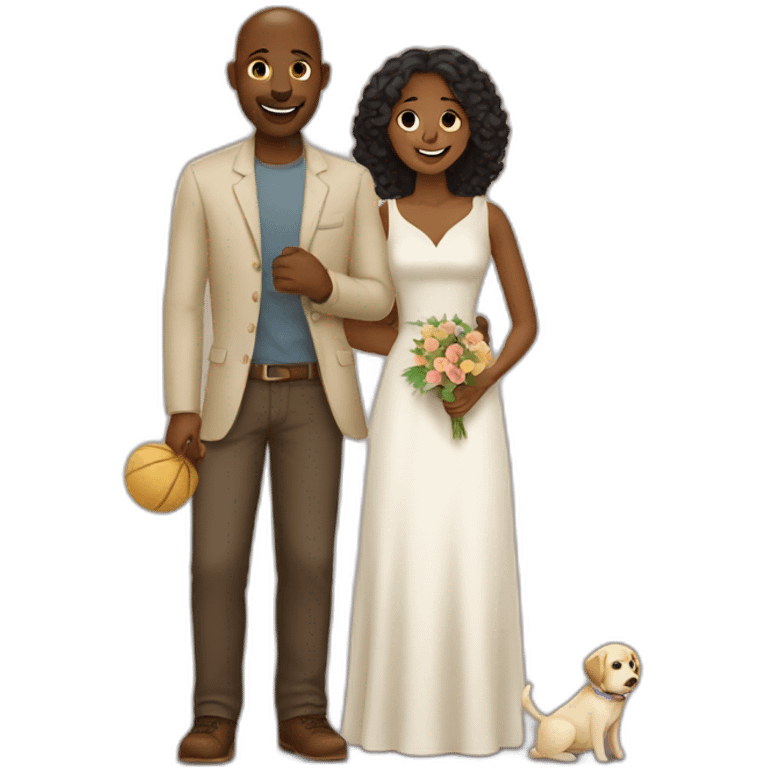 Fair Couple with labrador emoji