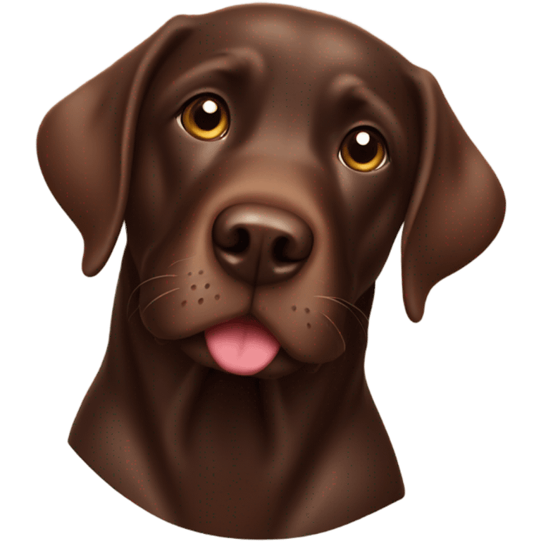 Chocolate lab being dumb emoji