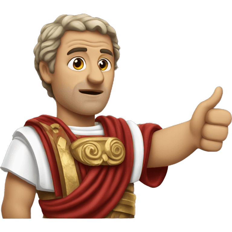 Roman senator giving a “thumbs down” gesture emoji