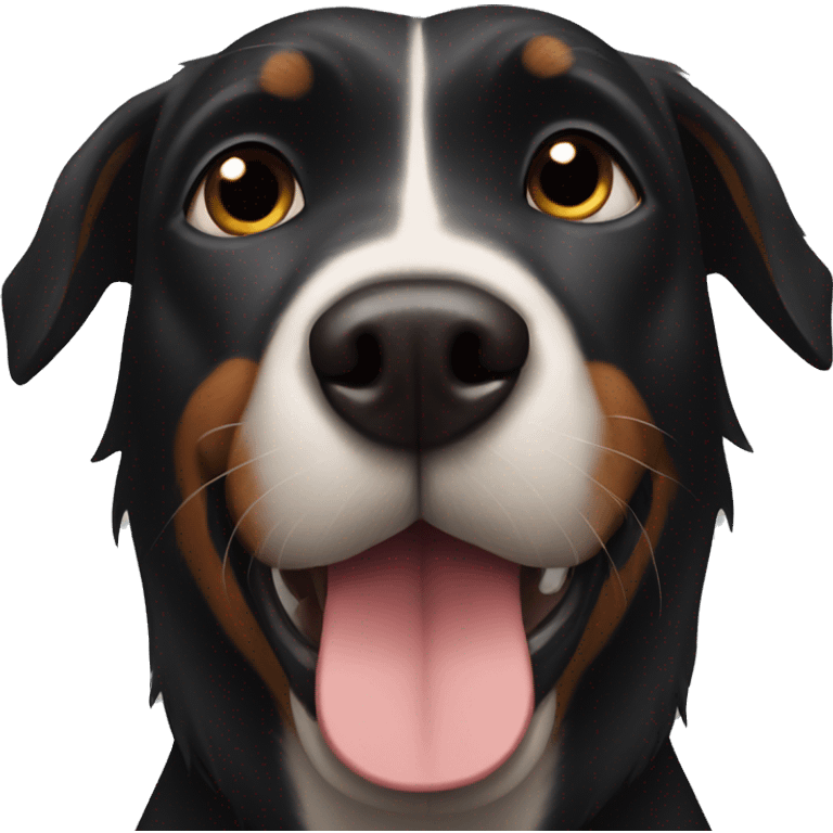 Black dog pointy nose emoji