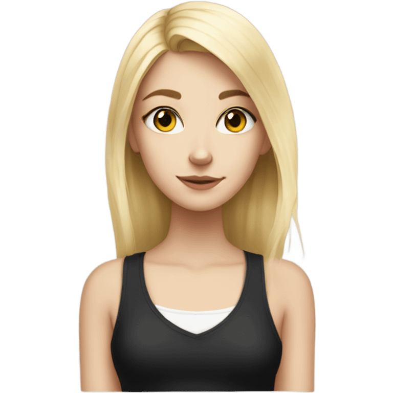 blonde teen girl with black and white cat  emoji