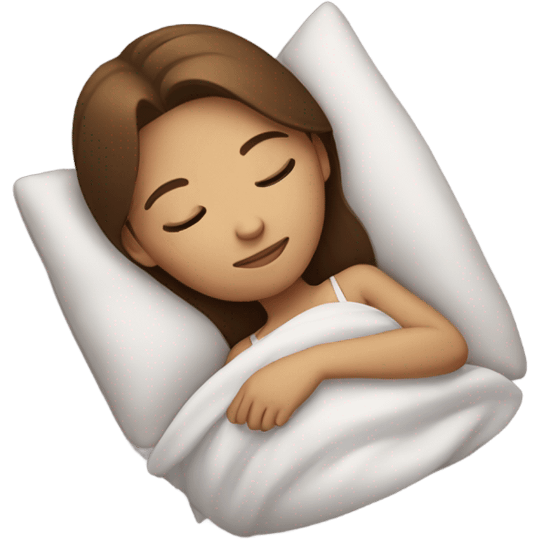 brown haired girl sleeping emoji