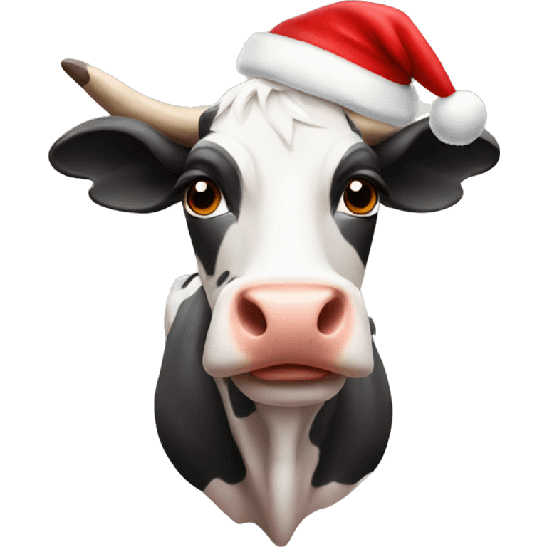 Cow wearing Santa hat  emoji