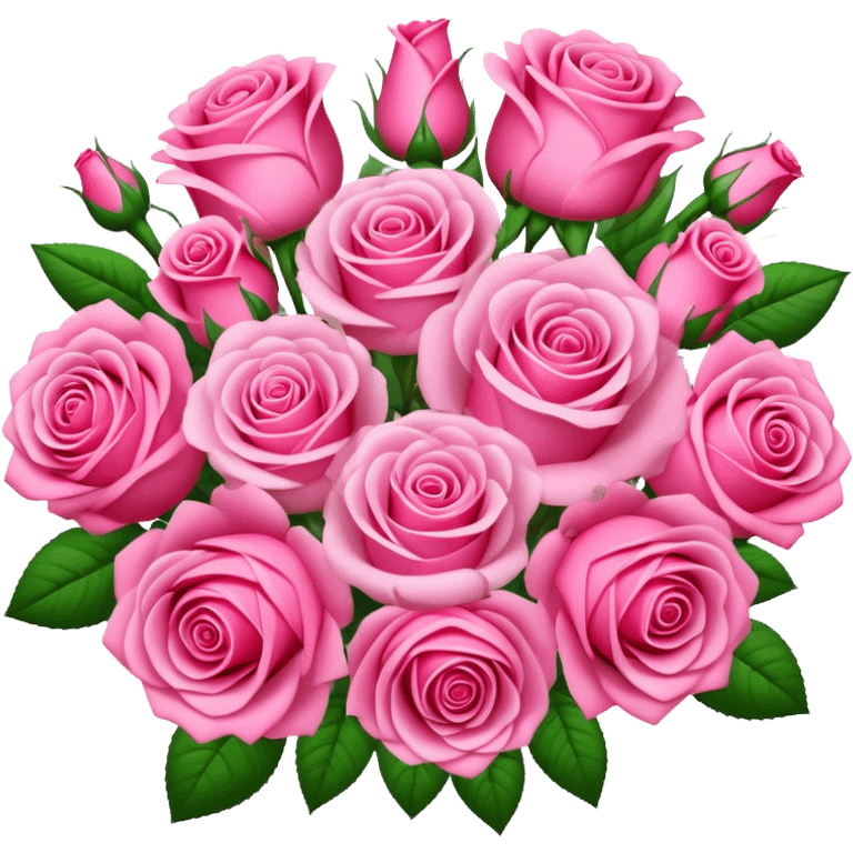 Huge pink flower bouquet with different flowers and pink tones and roses emoji