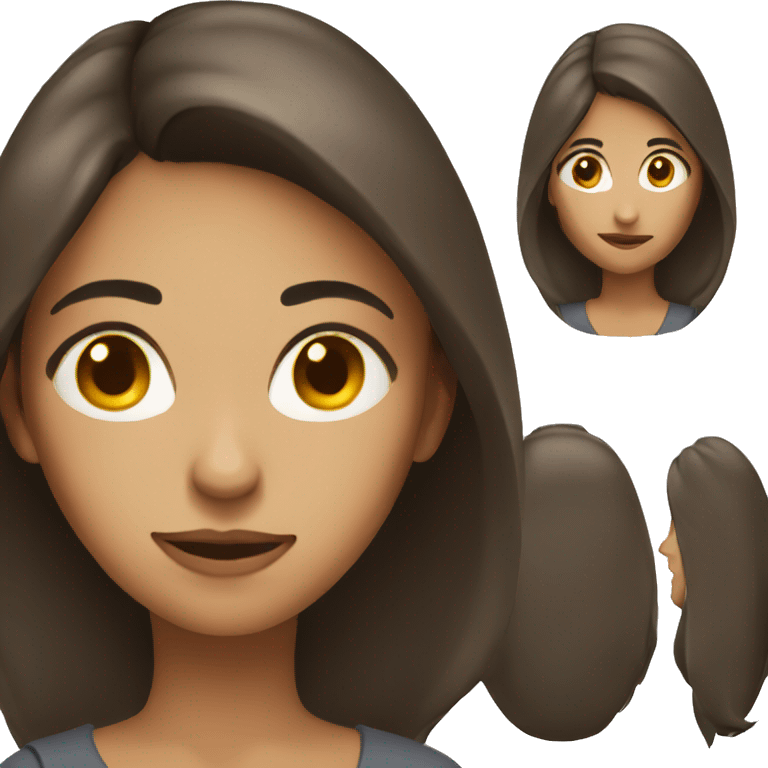 Brunette woman leaning forward emoji