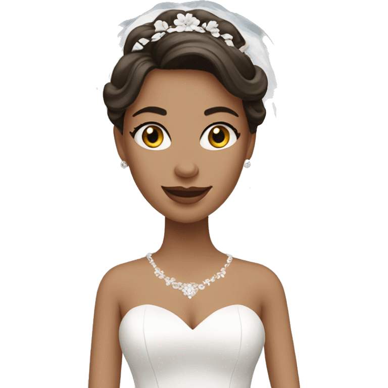 White brunette bride emoji