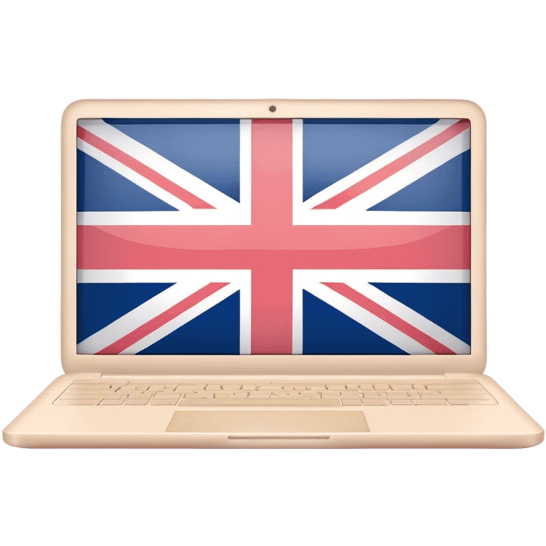 pastel melted laptop on the screen British flag emoji