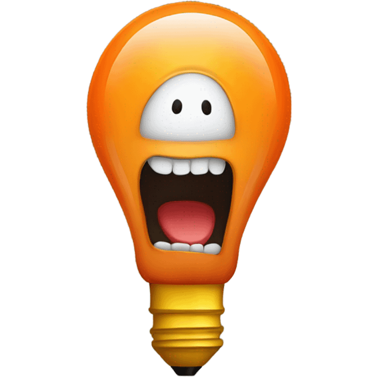 A Orange bulb scared emoji