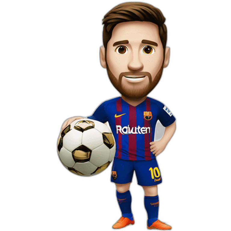 messi avec ballon d'or emoji