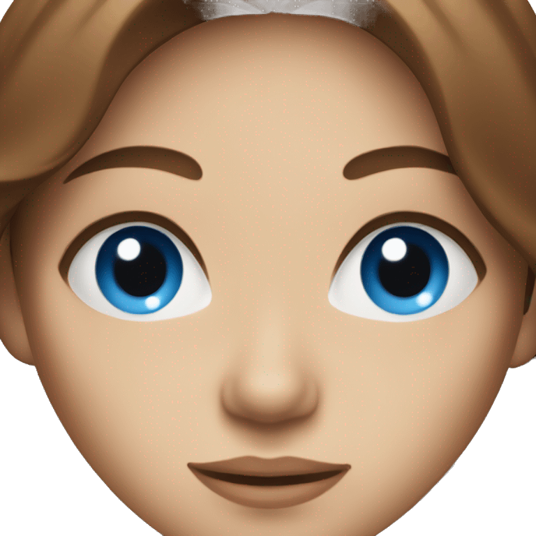 Woman with blue eyes and brown hair emoji