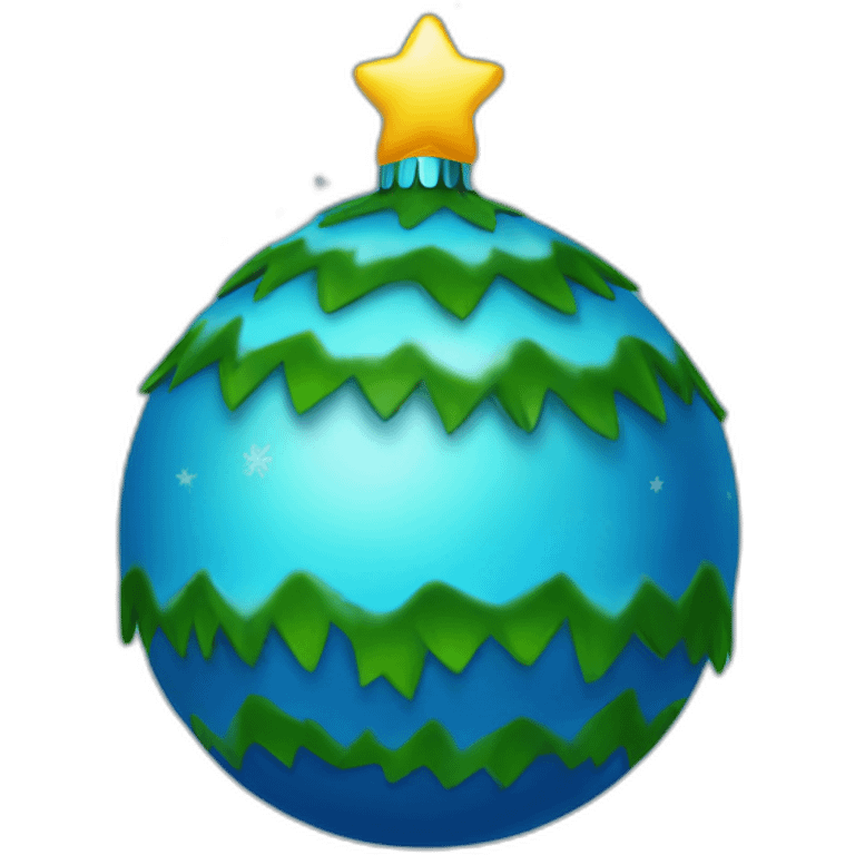 christmas tree blue ball emoji