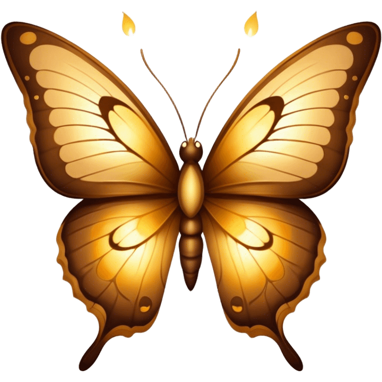 A warm-toned butterfly with golden-brown wings, softly illuminated by candlelight.
 emoji