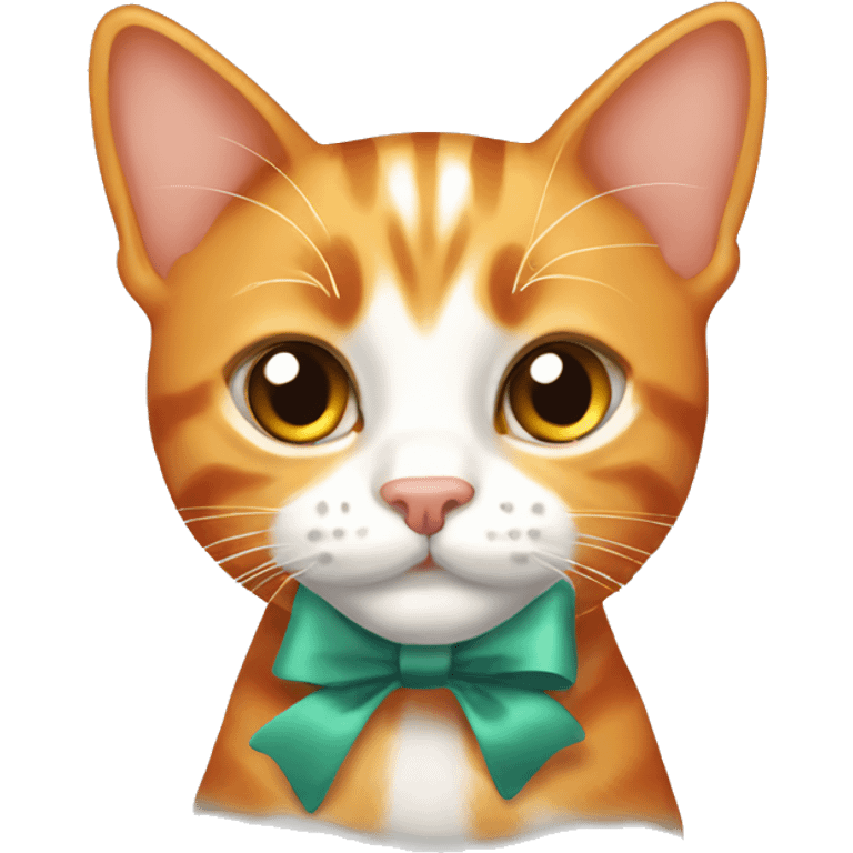 orange tabby with bow emoji