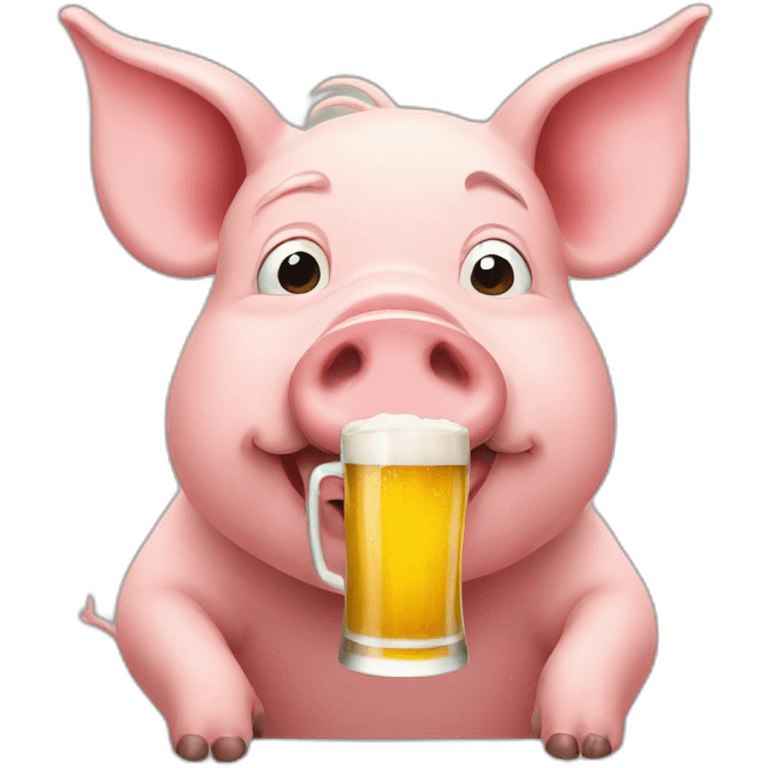 a pig drinking beer emoji