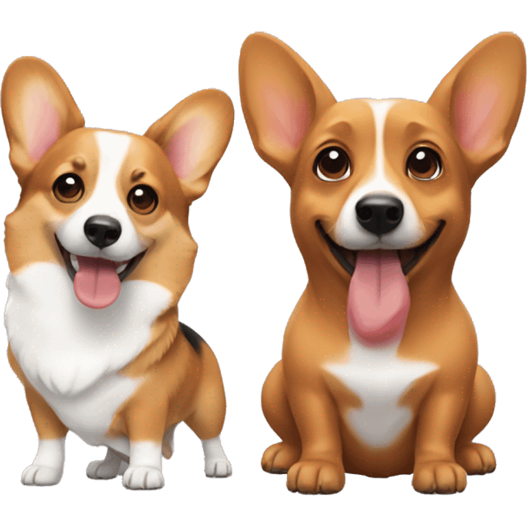 Corgi and dachshund  emoji