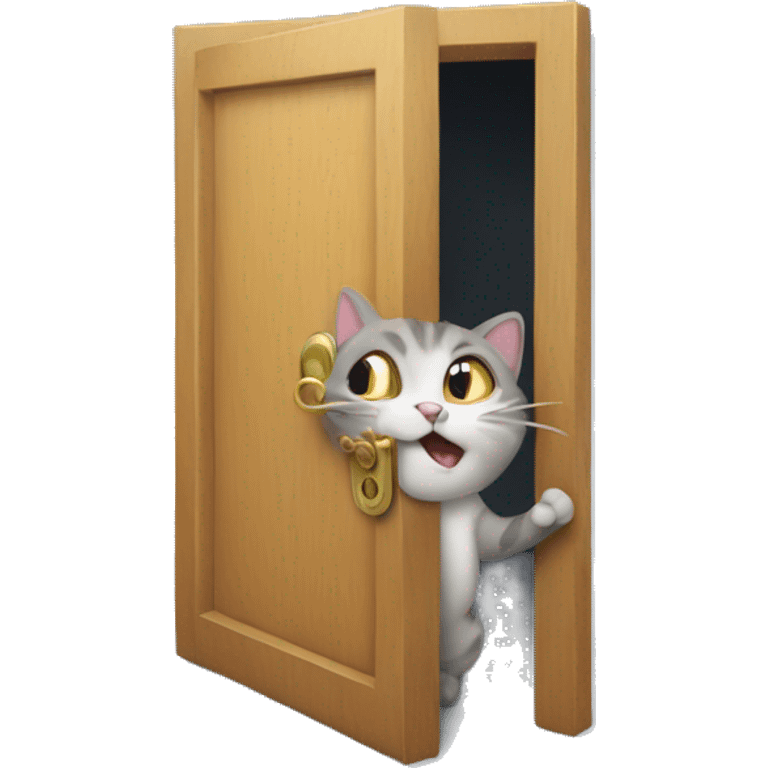 Cat opening a door emoji