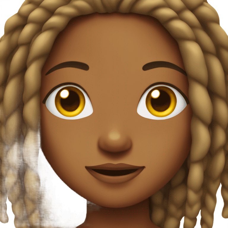 Brown skin girl with long dreads in swimsuit  emoji